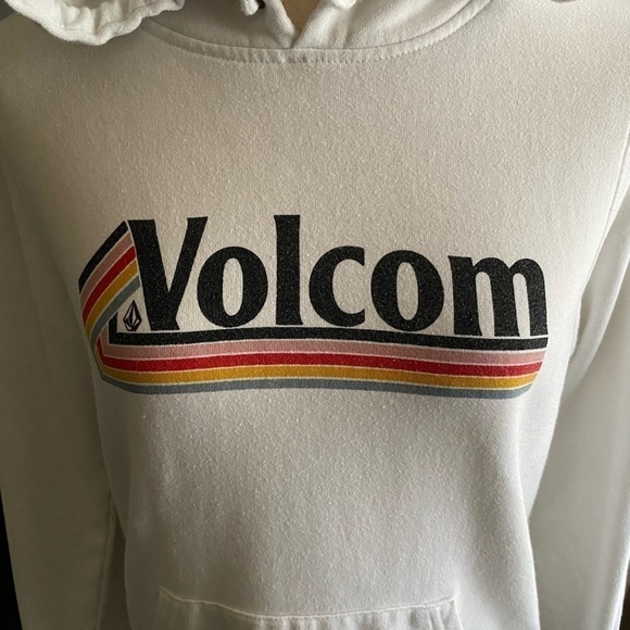 VOLCOM-WHITE HOODIE-SIZE SMALL - Picture 2 of 7